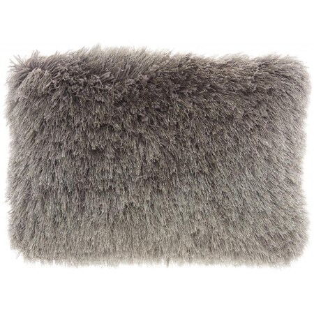 Palacedesigns 14 x 20 in. Slate Gray Super Shaggy Throw Pillow PA3670691